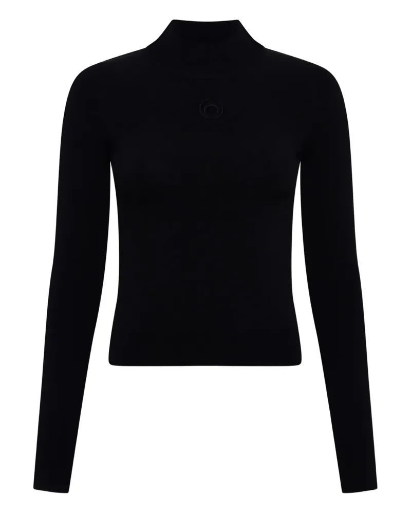 Marine Serre Oberteil mit Stehkragen - Schwarz Schwarz