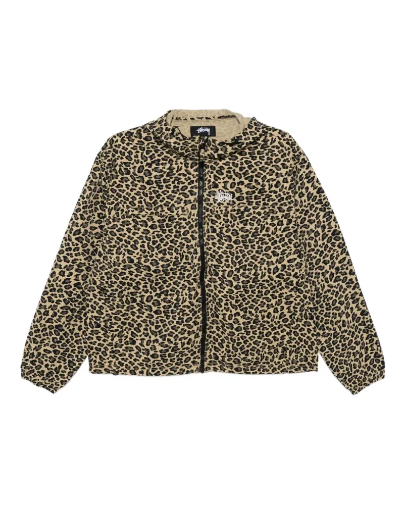 Stüssy cheetah-print logo jacket - Nude Nude