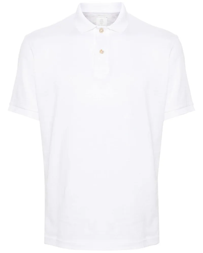 Eleventy Fein gestricktes Poloshirt - Weiß Weiß