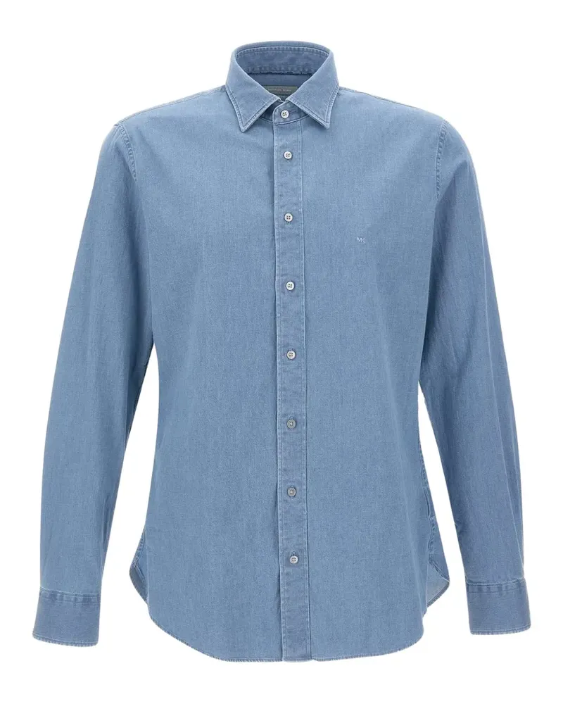 Michael Kors Schmales Poloshirt mit Logo-Stickerei - Blau Blau
