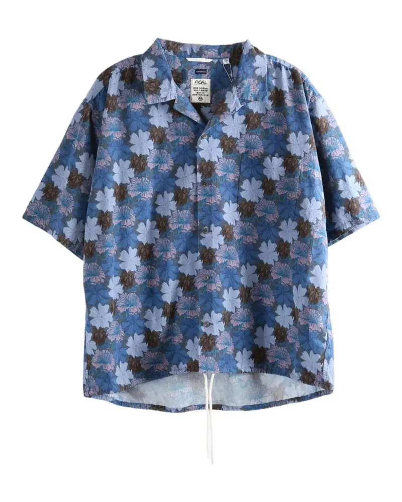 nanamica Nanaloha floral-print short-sleeve shirt - Blau Blau