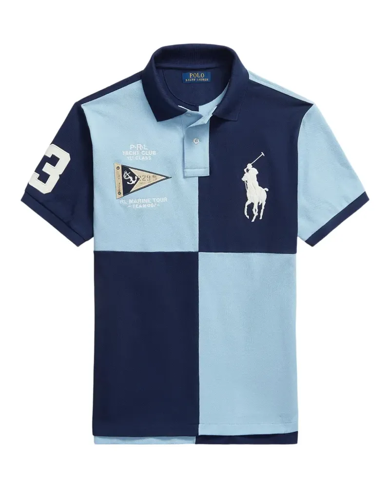 Ralph Lauren Big Pony Poloshirt in Colour-Block-Optik - Blau Blau