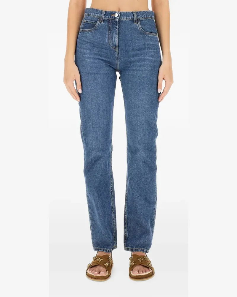 Etro flower-embroidered jeans - Blau Blau