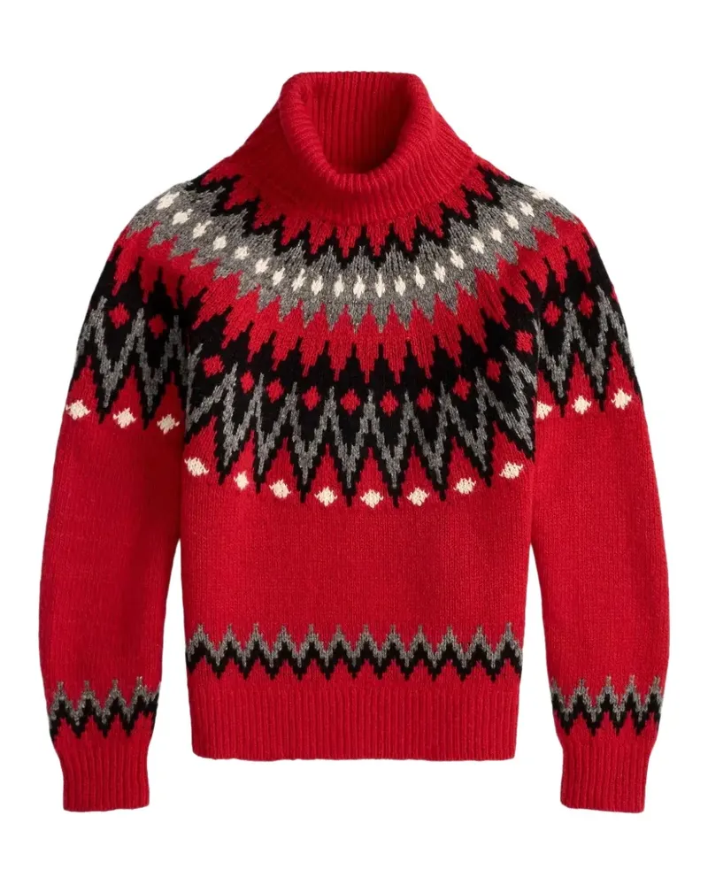 Ralph Lauren Rollkragenpullover mit Fair-Isle-Muster - Rot Rot