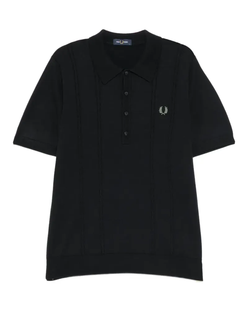 Fred Perry logo-embroidered polo shirt - Schwarz Schwarz