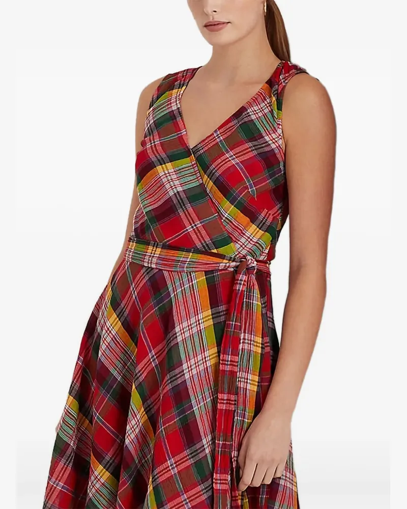 Ralph Lauren Kariertes Kleid mit Gürtel - Rosa Rosa