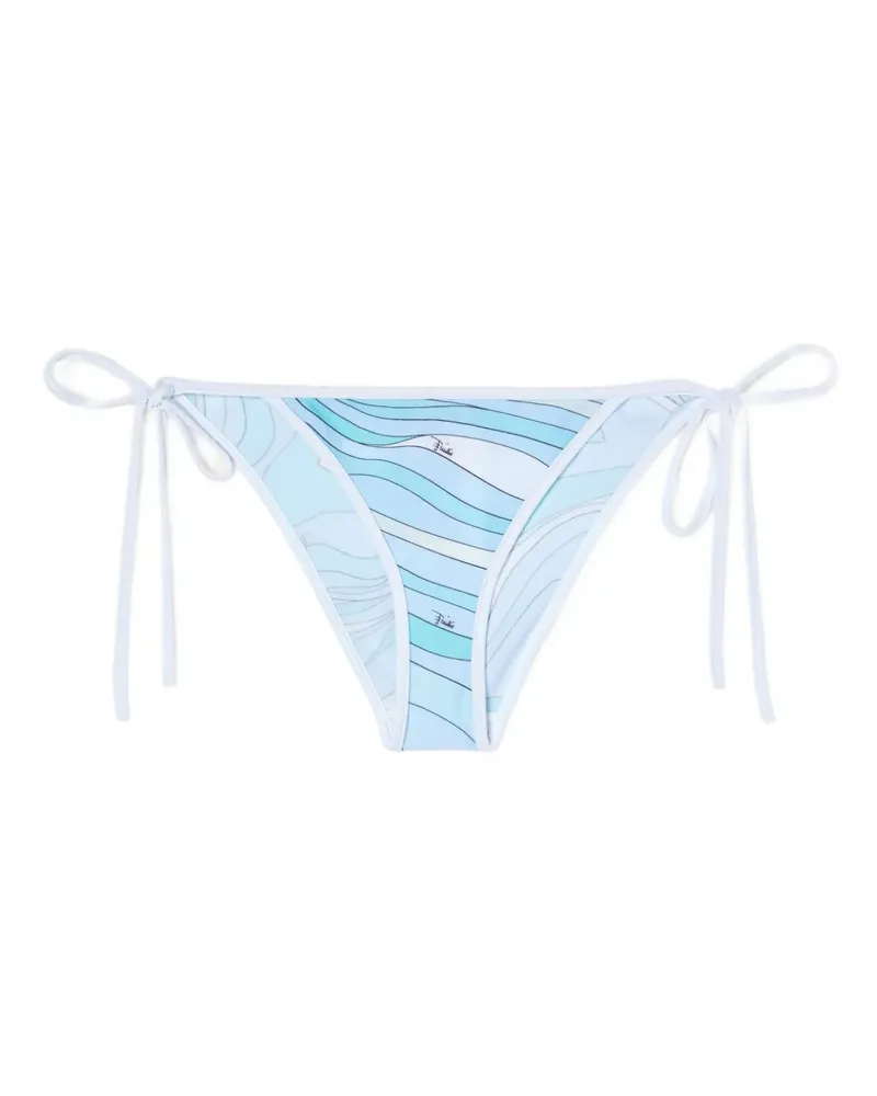 Emilio Pucci marmo-print side-tie bikini bottoms - Blau Blau