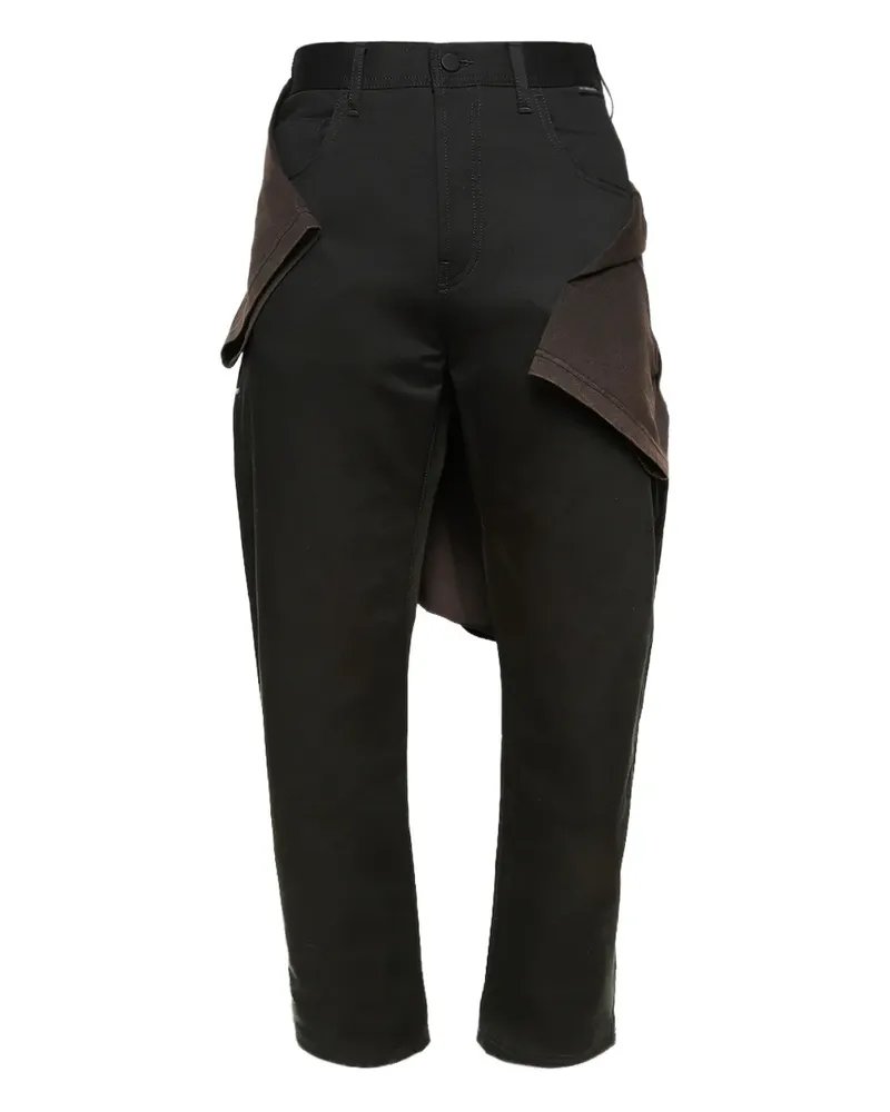 44 LABEL GROUP buttoned trousers - Schwarz Schwarz