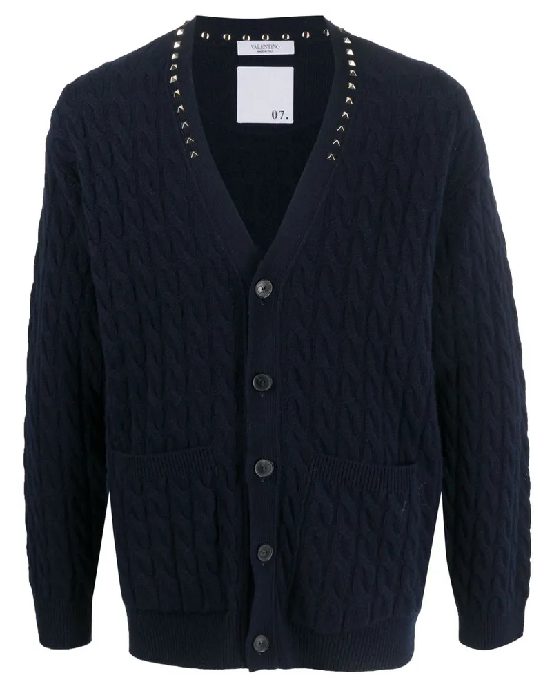 Valentino Garavani Cardigan Rockstud-Nieten - Blau Blau