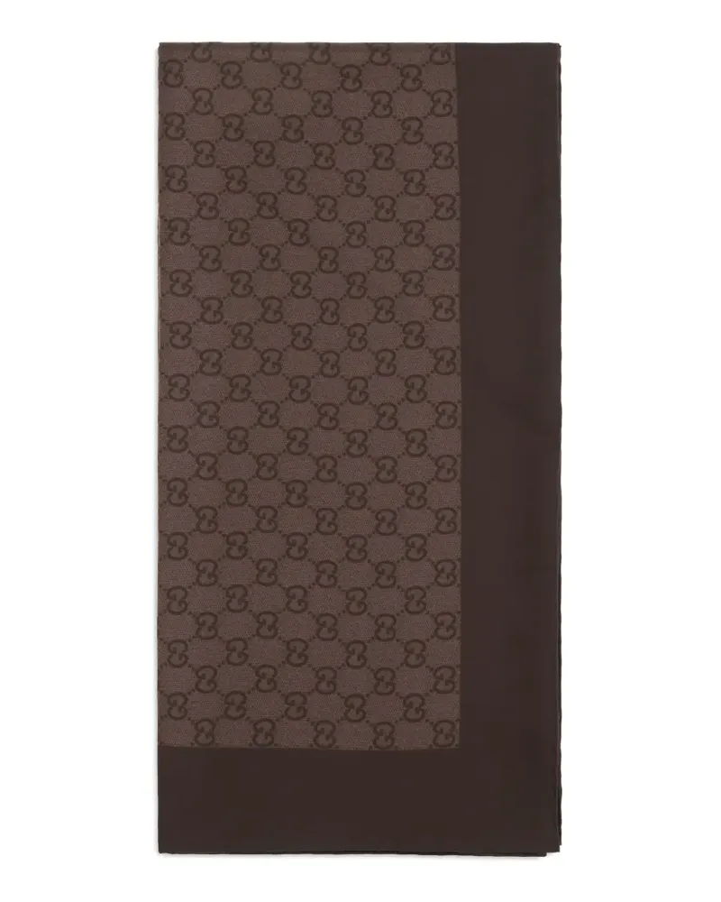 Gucci GG monogram-print twill scarf - Braun Braun
