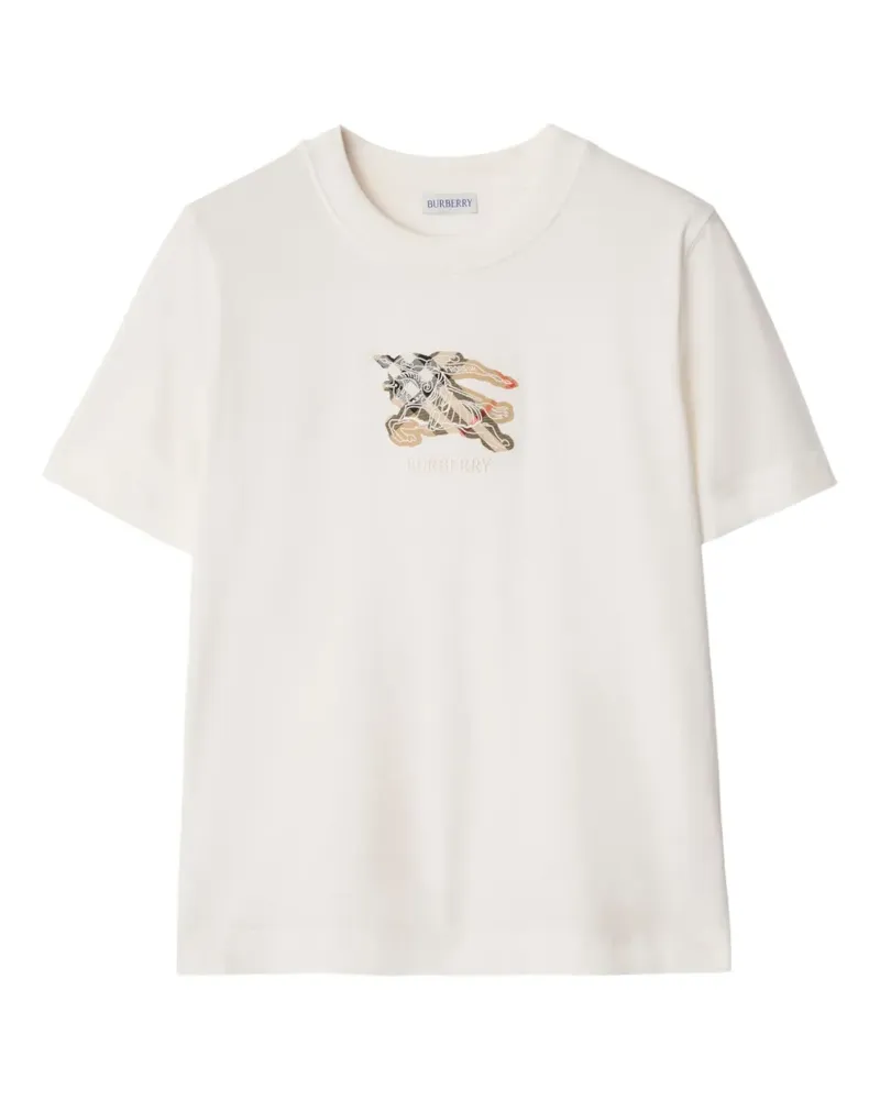 Burberry T-Shirt mit Knight Check - Weiß Weiß