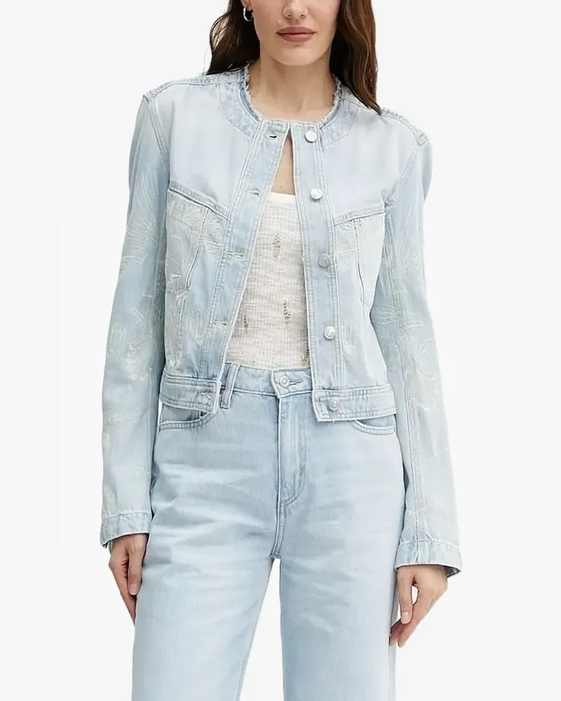 HUGO BOSS Bestickte Jeansjacke - Blau Blau