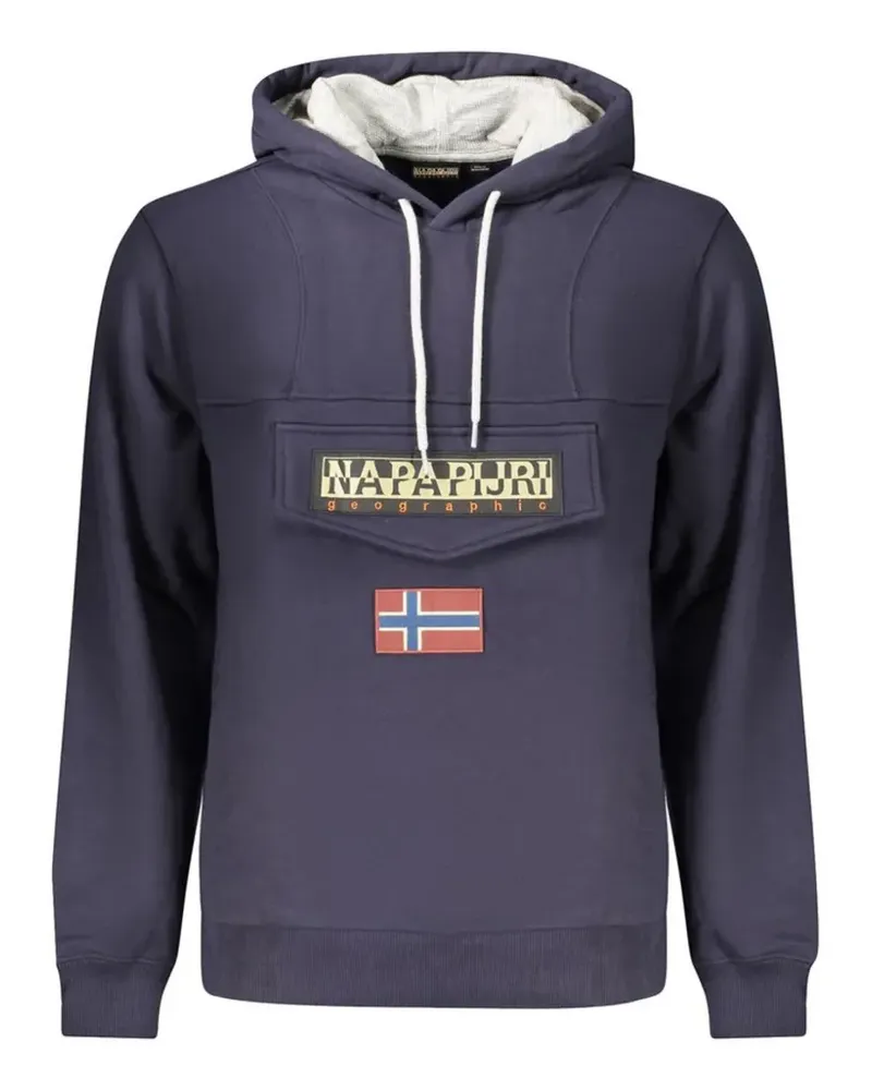 Napapijri Hoodie mit Logo-Patch - Blau Blau