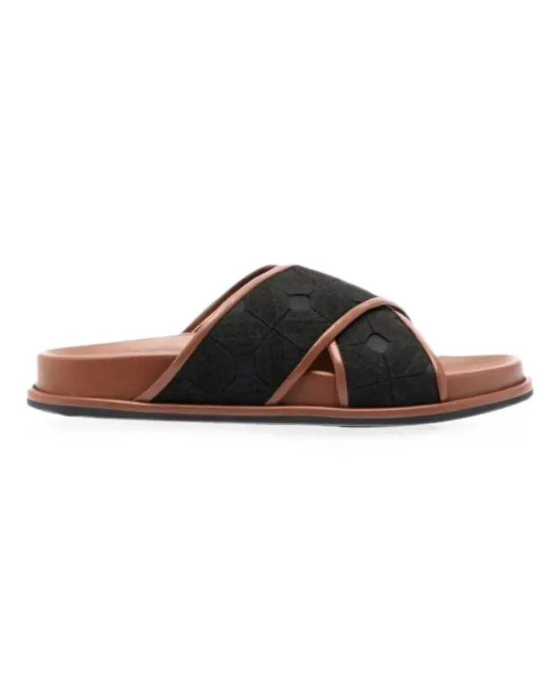 Max Mara Sandalen mit überkreuzten Riemen - Schwarz Schwarz