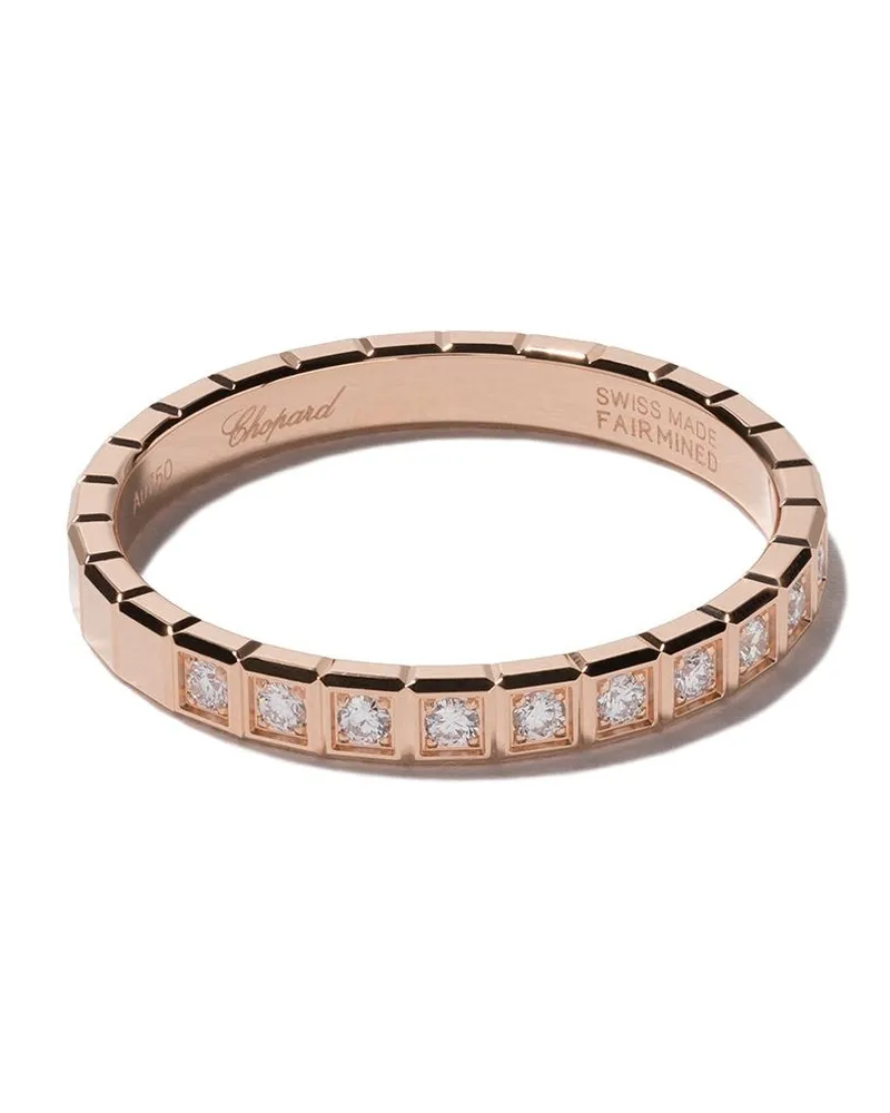 Chopard 18kt 'Ice Cube' Rotgoldring mit Diamant - Rosa Rosa