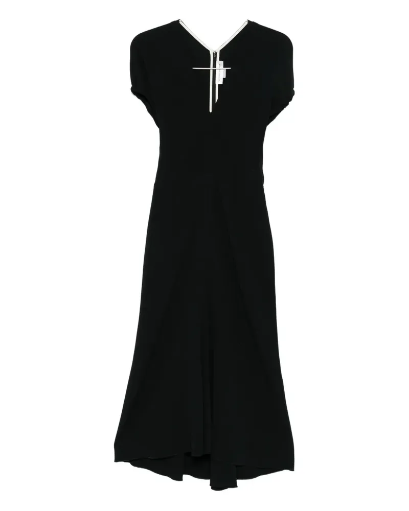 Victoria Beckham Edith v-neck midi dress - Schwarz Schwarz