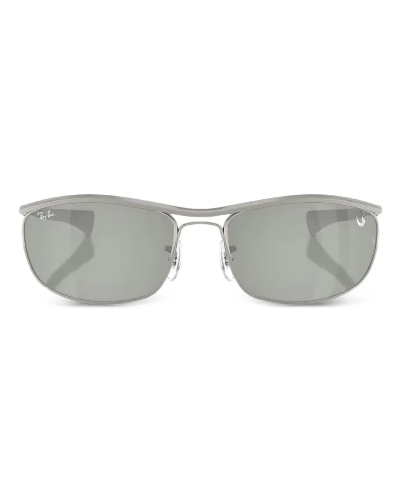 Ray Ban Eckige Olympian I Deluxe Sonnenbrille - Silber Silber
