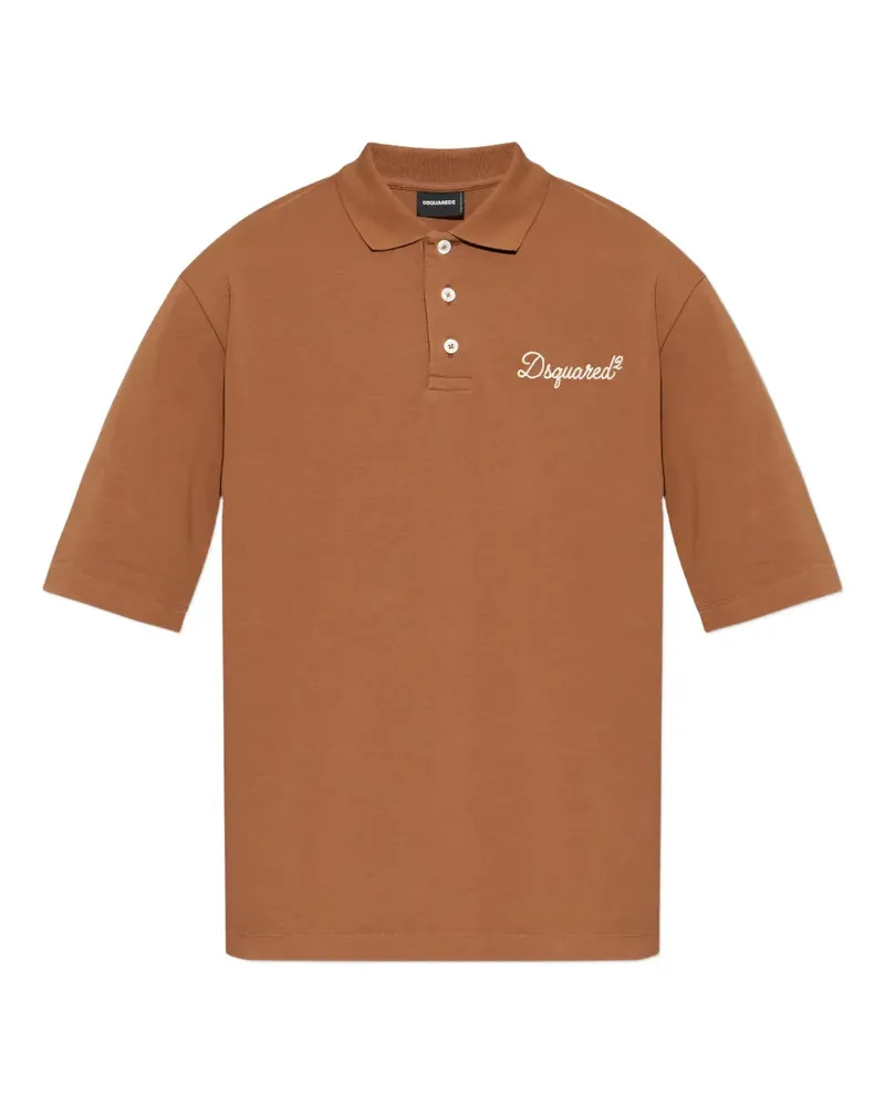 Dsquared2 Poloshirt mit Logo-Stickerei - Braun Braun