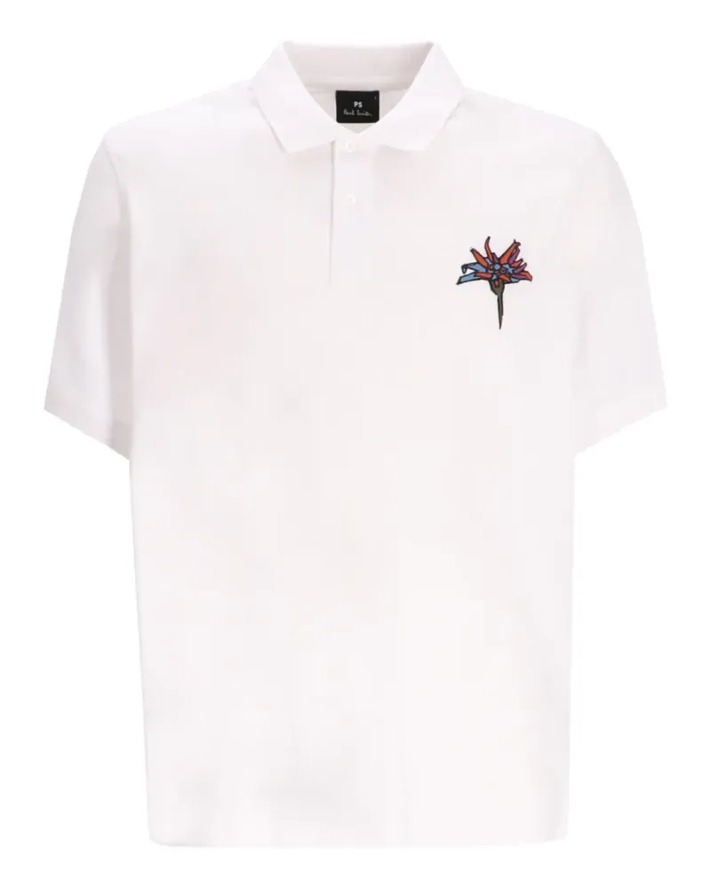 Paul Smith Poloshirt mit Blumendetail - Weiß Weiß
