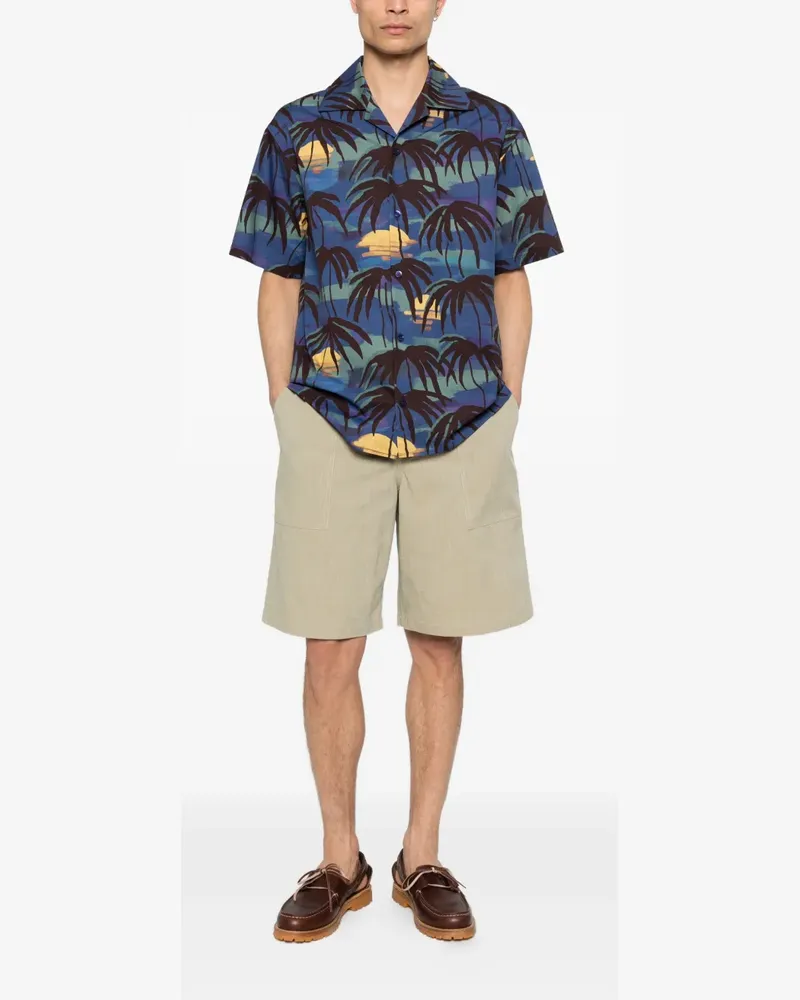 Drôle de Monsieur Palm button shirt - Blau Blau