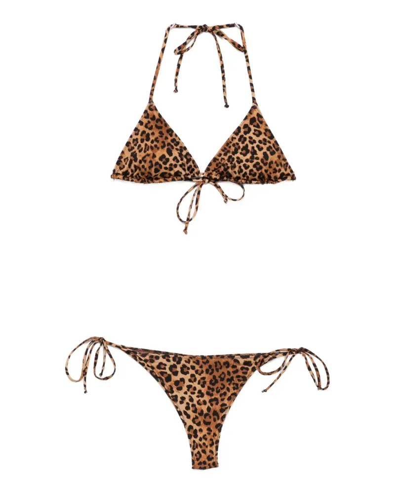 MC2 Saint Barth Leah Marielle leopard-print bikini - Nude Nude