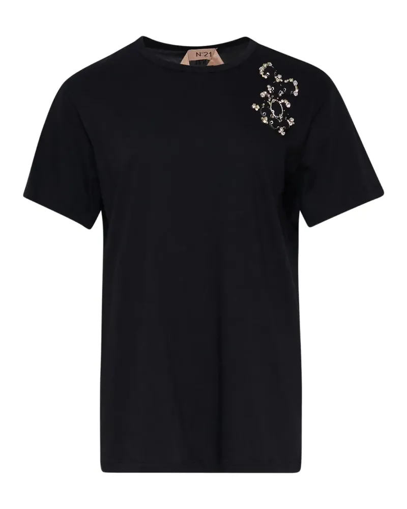 N° 21 crystal-embellished T-shirt - Schwarz Schwarz