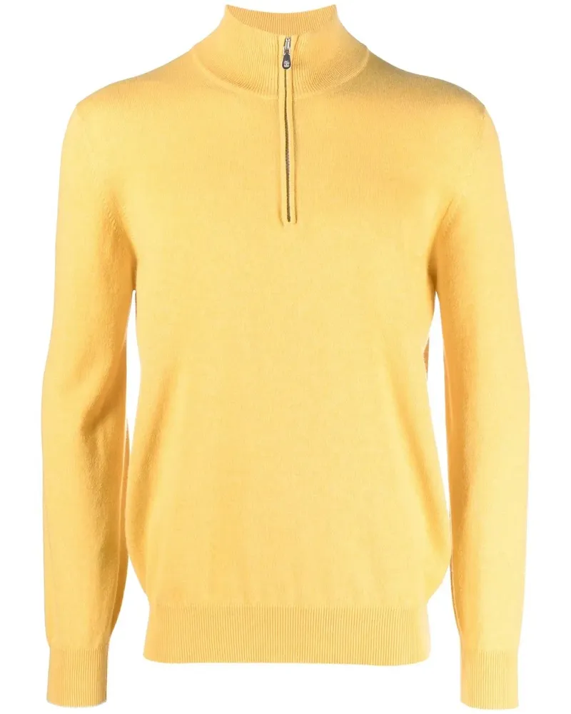 Brunello Cucinelli Kaschmirpullover mit Stehkragen - Gelb Gelb