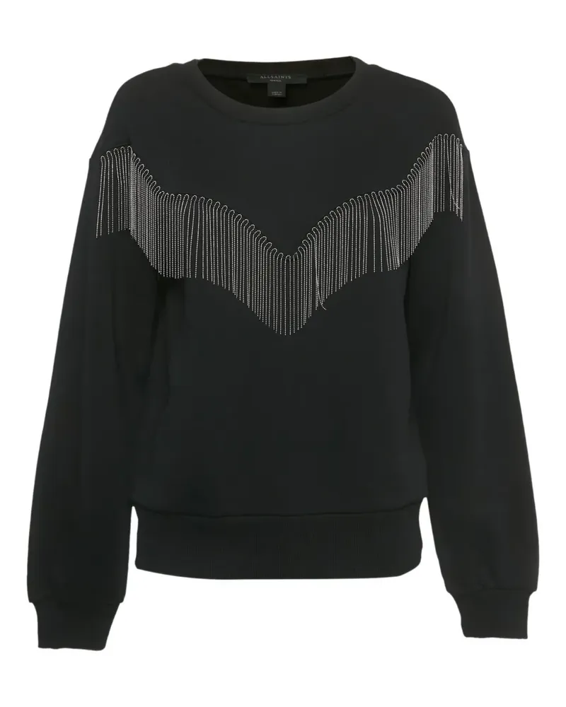 AllSaints fringe cotton sweatshirt - Schwarz Schwarz