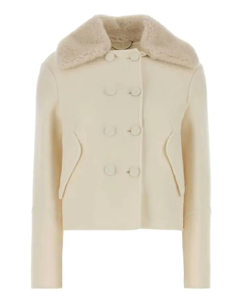 Ermanno Scervino double-breasted shearling jacket - Nude Nude