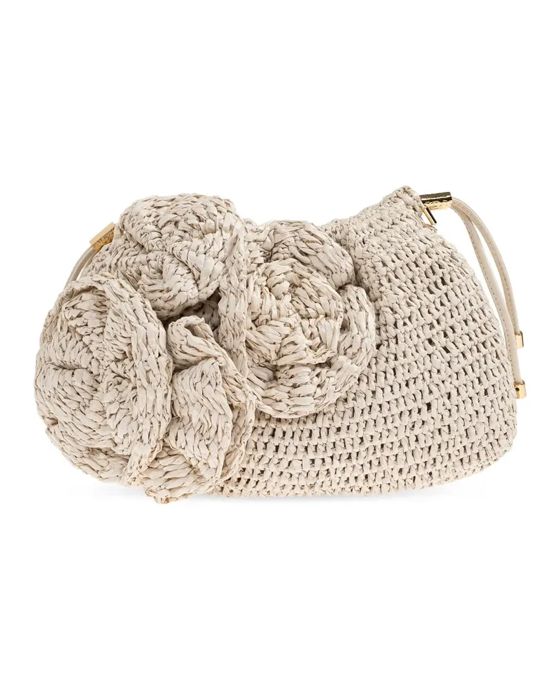 Ulla Johnson Gehäkelte Lali Clutch mit Rosendetail - Nude Nude