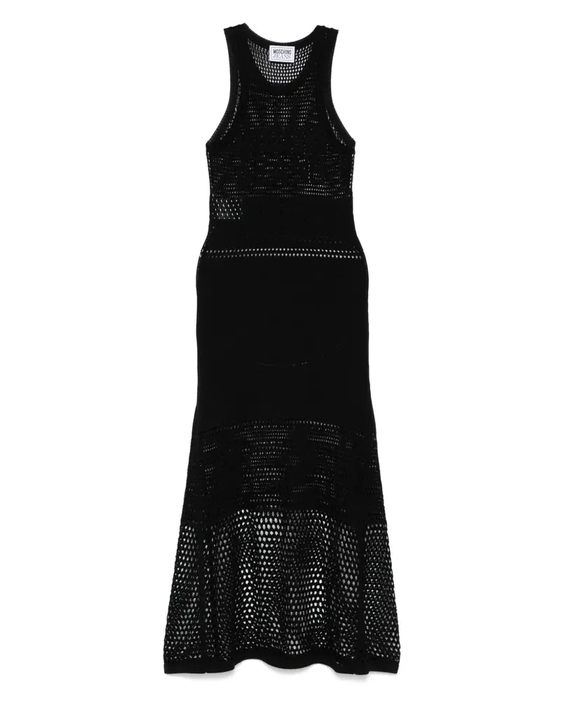 Moschino Midikleid mit Lochstrickmuster - Schwarz Schwarz
