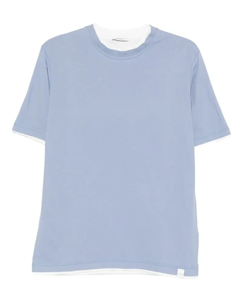 Paolo Pecora Milano T-Shirt im Layering-Look - Blau Blau