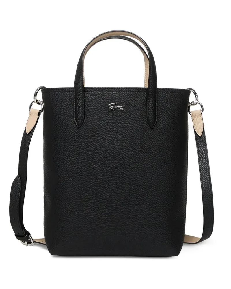 Lacoste Anna Tote Bag mit gekörnter Struktur - Schwarz Schwarz