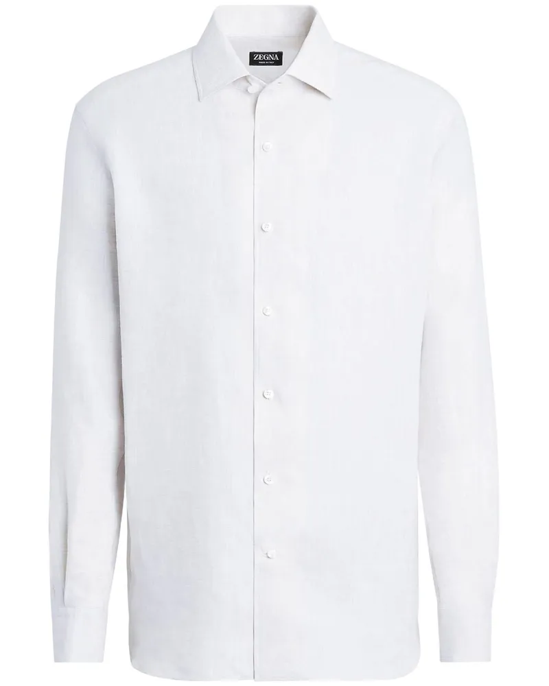 Ermenegildo Zegna Oasi Lino Hemd - Weiß Weiß