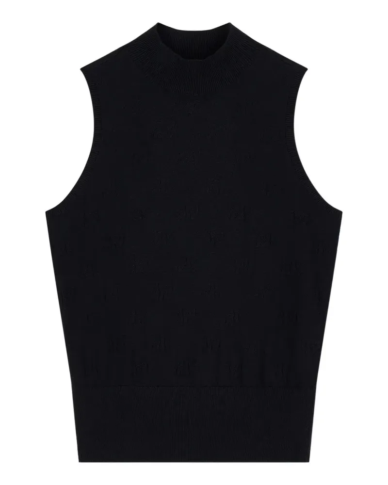 Armani Exchange monogram-pattern sleeveless top - Schwarz Schwarz