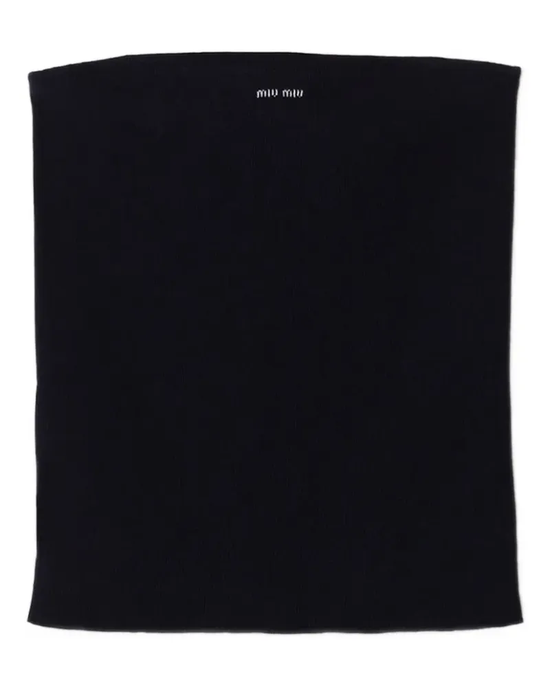 Miu Miu Top mit Intarsien-Logo - Blau Blau