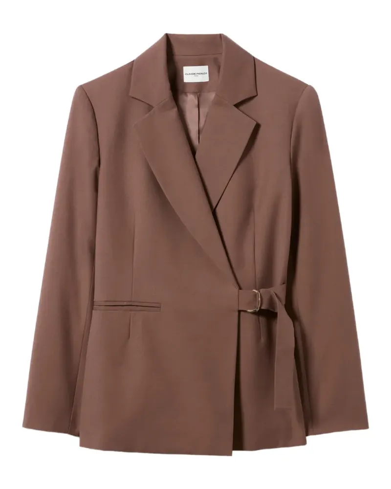 Claudie Pierlot Gerade Jacke mit silberfarbener Schnalle - Braun Braun