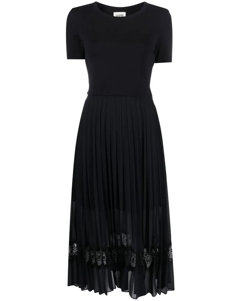 Claudie Pierlot Kleid im Materialmix - Blau Blau