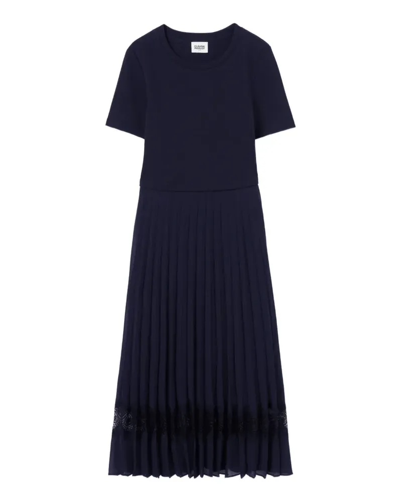 Claudie Pierlot Kleid im Materialmix - Blau Blau