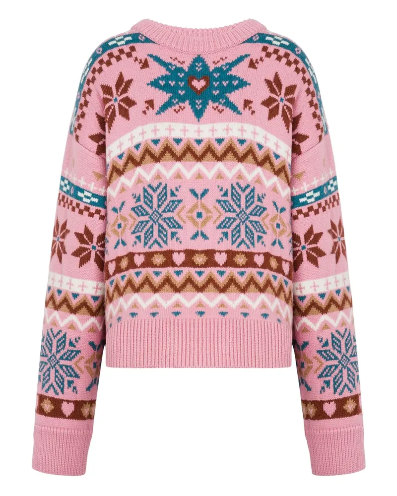Moschino Snowflake Pullover aus Wolle - Rosa Rosa