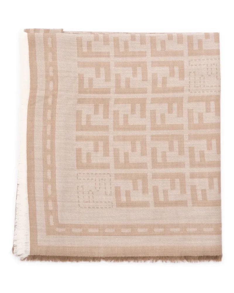 Fendi Schal mit Monogrammmuster - Nude Nude