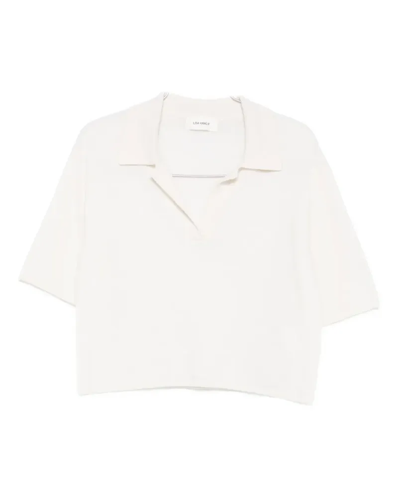 Lisa Yang T-Shirt mit Poloshirtkragen - Nude Nude