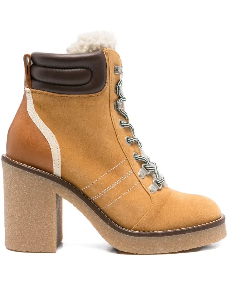 Woolrich Schnürstiefel mit Blockabsatz 88mm - Nude Nude