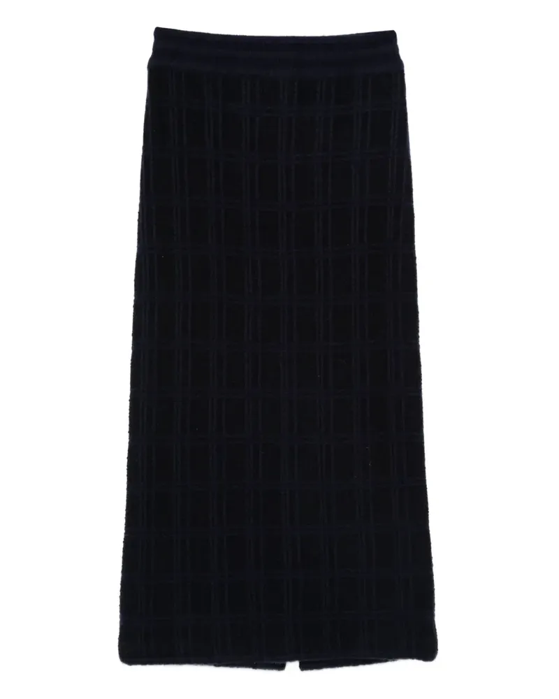 Eric Bompard Tweed-Midirock mit Stretchbund - Blau Blau