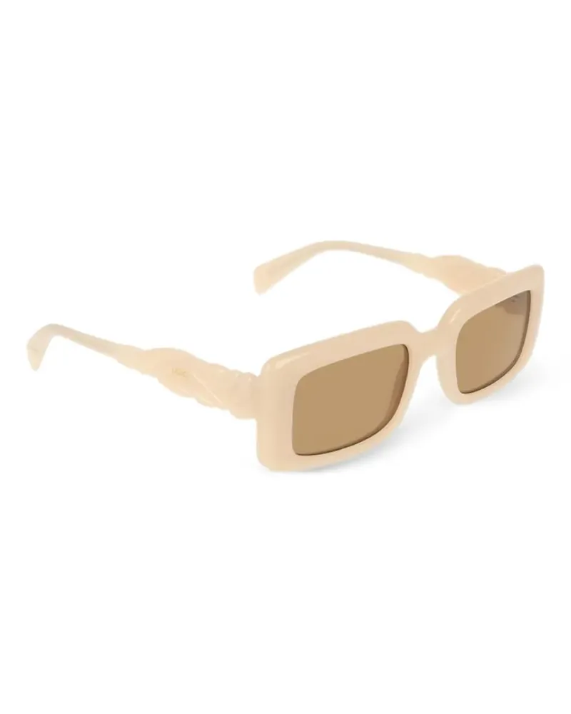 Liu Jo rectangle-frame twisted-arm sunglasses - Nude Nude