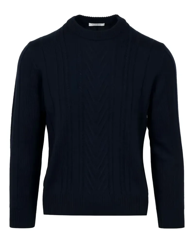 Paolo Pecora Milano Pullover mit Zopfmuster - Blau Blau