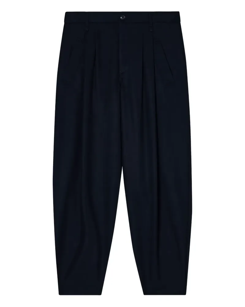 Giorgio Armani pleated tapered trousers - Blau Blau