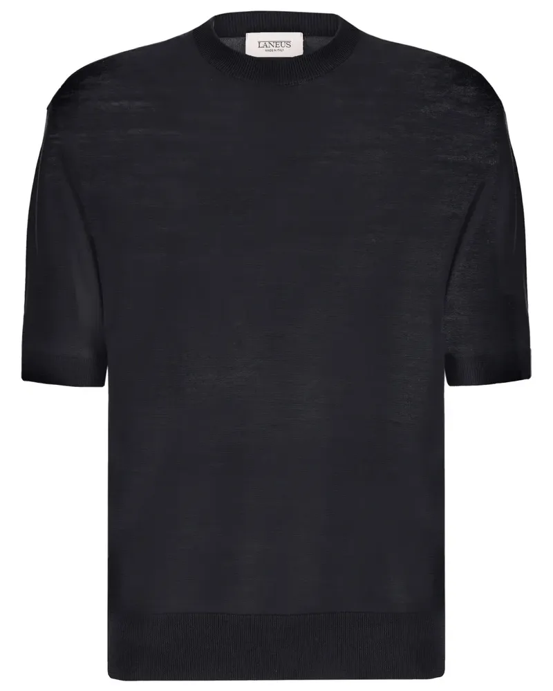 Laneus Gestricktes T-Shirt - Schwarz Schwarz