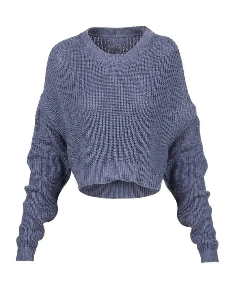 Valentino Garavani chunky-knit cropped sweater - Blau Blau