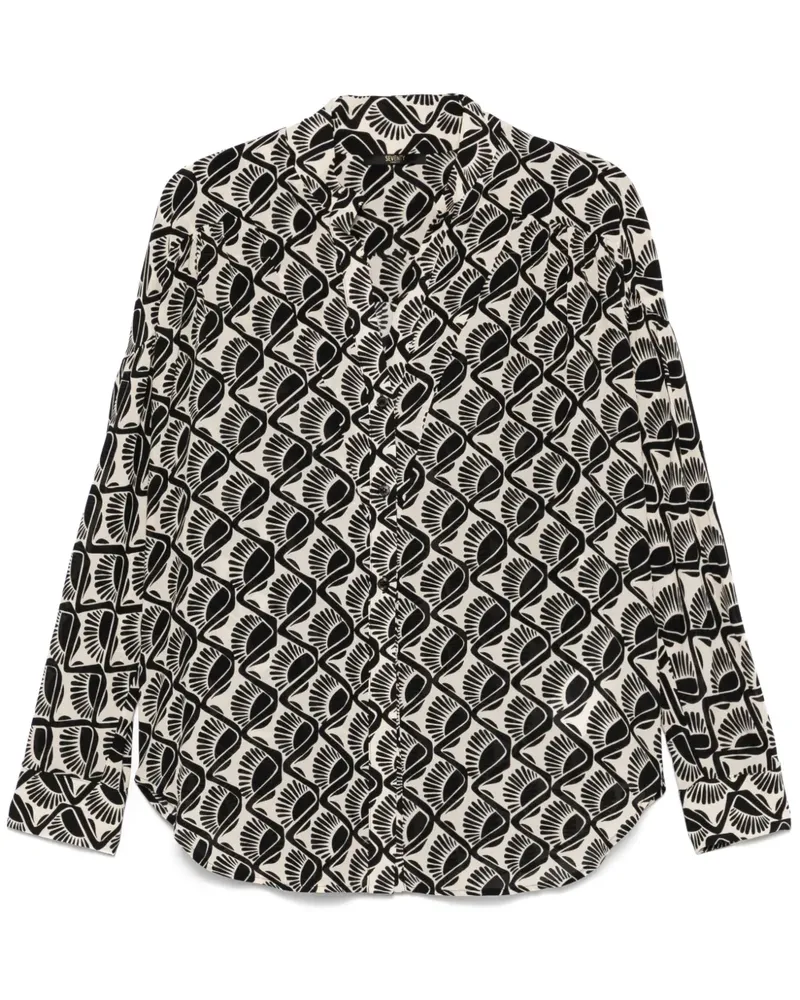 Seventy Bluse mit grafischem Print - Schwarz Schwarz